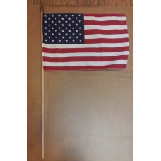 12" x 18" USA flags with wooden pole